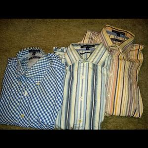 Three Tommy Hilfiger Dress Shirts sizes 15.5 x 33 and 16 x 33